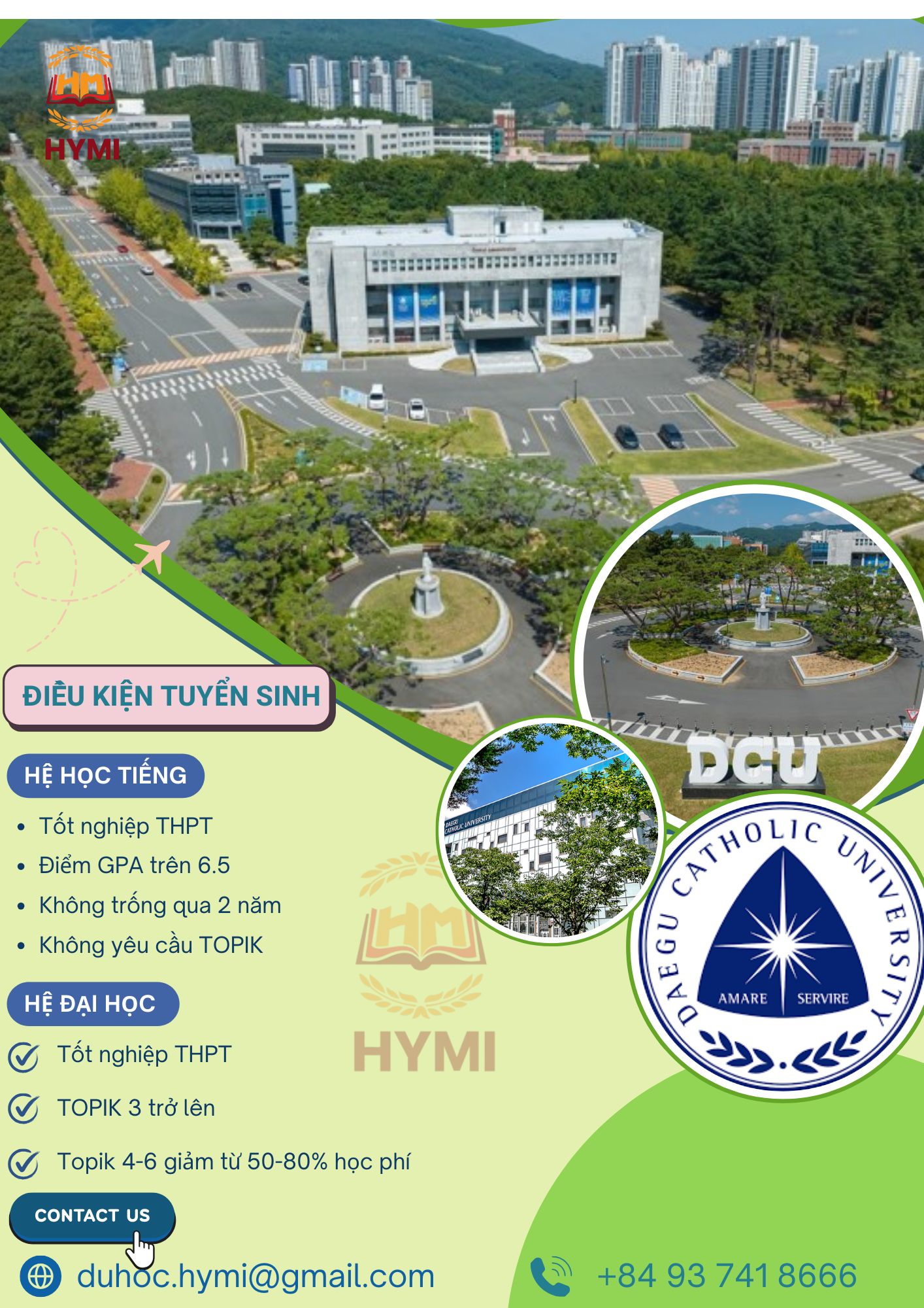 Điều kiện tuyển sinh Đại học Daegu Catholic