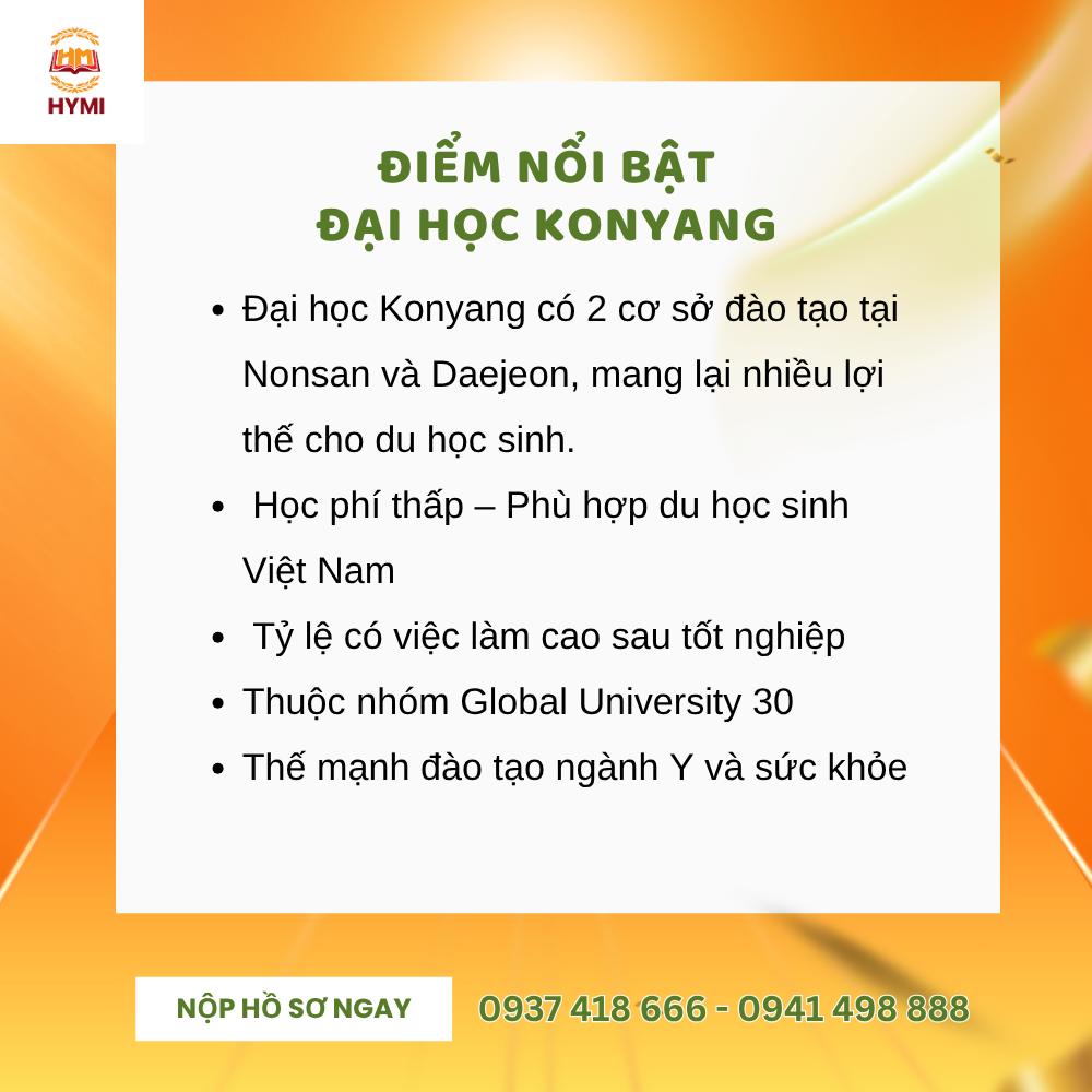 Đại học Konyang Hàn Quốc – Trường học phí thấp, cơ hội việc làm cao tại Daejeon