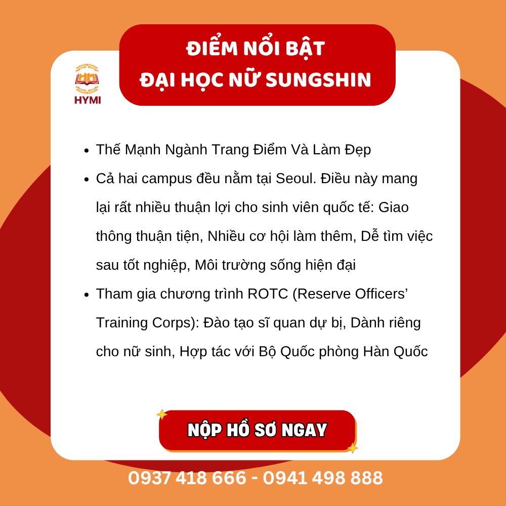 Đại Học Nữ Sungshin Hàn Quốc – “Tam Tinh Tú” Ngành Làm Đẹp Tại Seoul