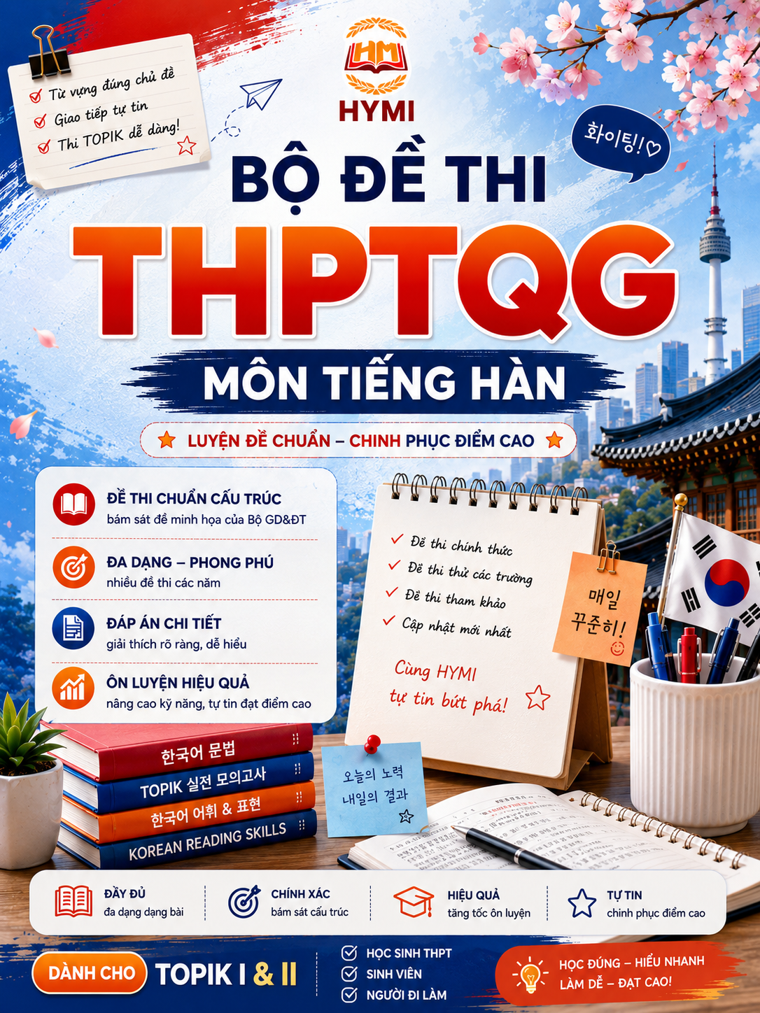 Bộ 10 Đề thi THPT Quốc Gia môn tiếng Hàn