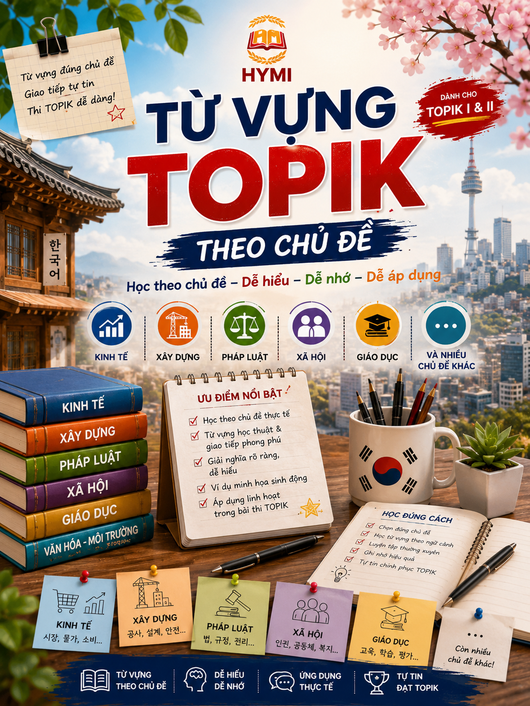 Từ vựng Topik theo chủ đề: Kinh tế, xây dựng, pháp luật, xã hội, giáo dục, ....