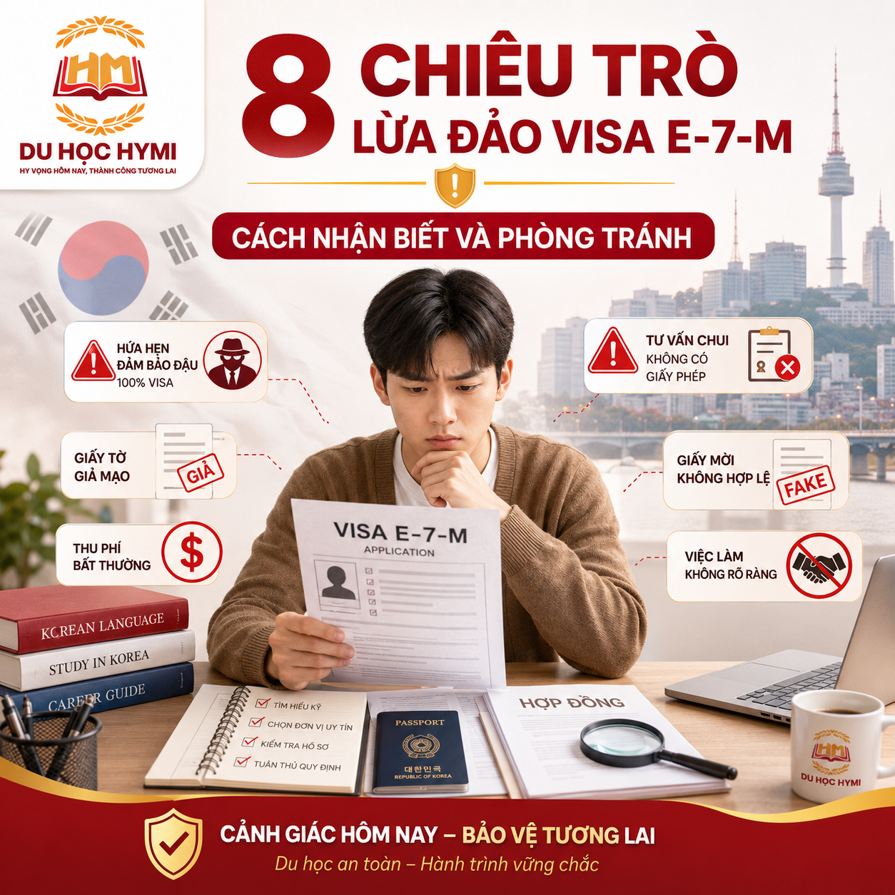 8 chiêu trò lừa đảo visa E-7-M và cách phòng tránh