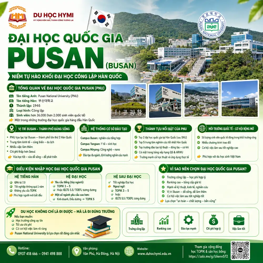 Vì sao Đại học Quốc gia Pusan là “địa chỉ vàng” cho du học sinh muốn học ngành kỹ thuật tại Hàn Quốc?